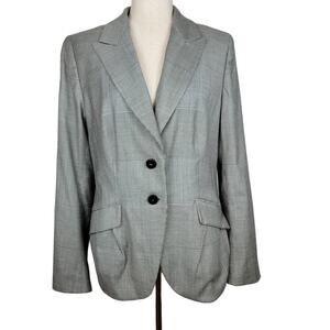 Escada Blazer US 10 Forest Glen Check Plaid Tailored Nipped Waist EU 42